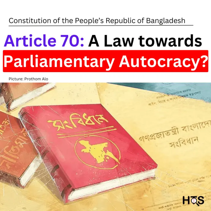 Article 70: Law towards Parliamentary Autocracy?